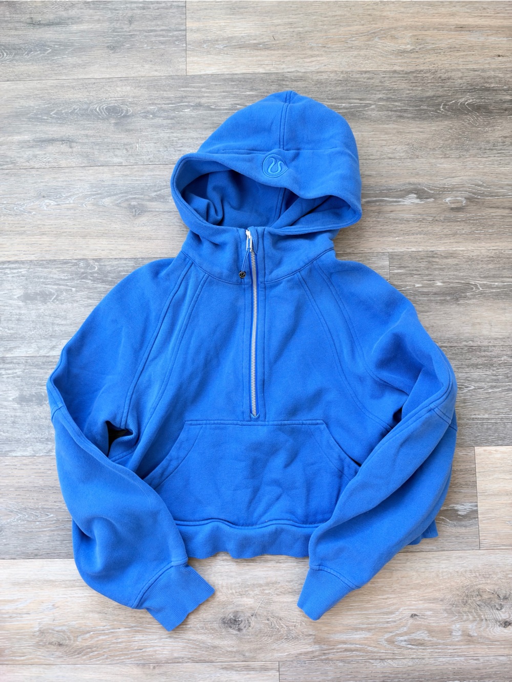 Lululemon scuba 3/4 zip cropped in blue XS/S